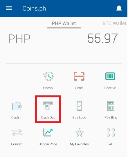 How To Cash Out Coins Ph Help Center - step 1 tap the cash out icon on the app