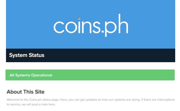 Coins.ph Status Page.png